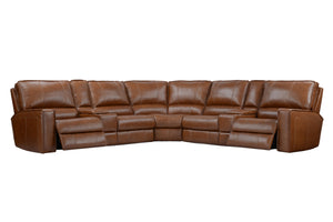 Rockford - Verona Saddle 6 Piece Modular Power Reclining Sectional with Power Adjustable Headrests