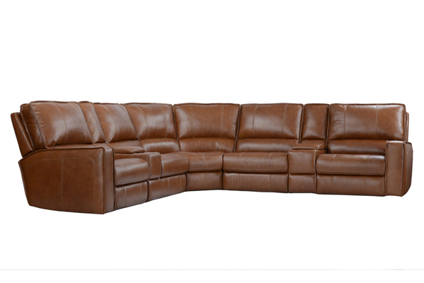 Rockford - Verona Saddle 6 Piece Modular Power Reclining Sectional with Power Adjustable Headrests