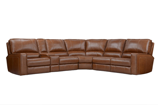 Rockford - Verona Saddle 6 Piece Modular Power Reclining Sectional with Power Adjustable Headrests