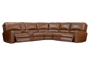 Rockford - Verona Saddle 6 Piece Modular Power Reclining Sectional with Power Adjustable Headrests