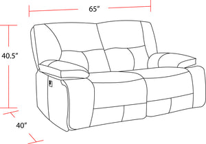 Spartacus - Black Power Reclining Loveseat