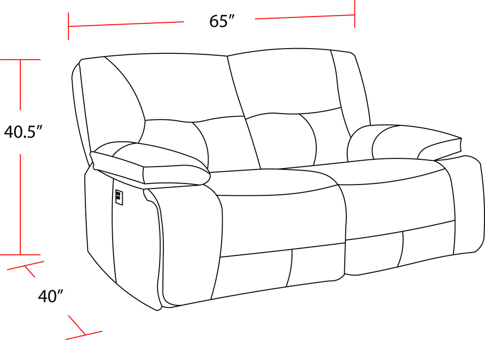 Spartacus - Oyster Power Reclining Loveseat
