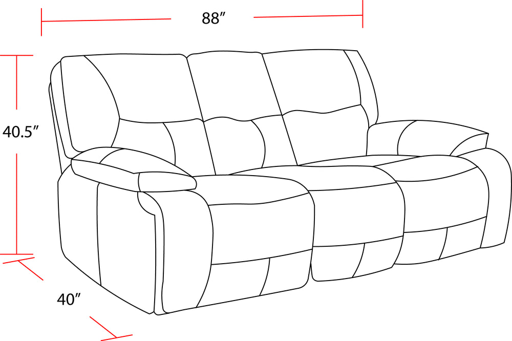 Spartacus - Black Power Reclining Sofa