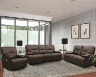 Spartacus - Chocolate Power Reclining Sofa Loveseat and Recliner