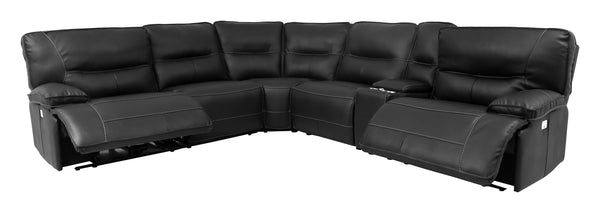 Spartacus - Black 6 Piece Modular Power Reclining Sectional with Power Adjustable Headrests