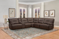Spartacus - Chocolate 6 Piece Modular Power Reclining Sectional with Power Adjustable Headrests