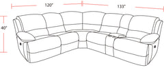Spartacus - Chocolate 6 Piece Modular Power Reclining Sectional with Power Adjustable Headrests