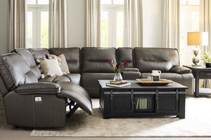 Spartacus - Haze 6 Piece Modular Power Reclining Sectional with Power Adjustable Headrests