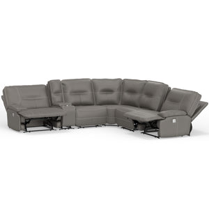 Spartacus - Haze 6 Piece Modular Power Reclining Sectional with Power Adjustable Headrests