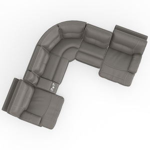 Spartacus - Haze 6 Piece Modular Power Reclining Sectional with Power Adjustable Headrests