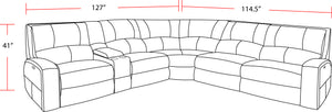 Swift - Bourbon 6 Piece Modular Power Reclining Sectional with Power Adjustable Headrests