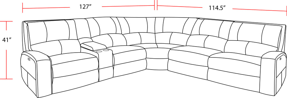 Swift - Twilight 6 Piece Modular Power Reclining Sectional with Power Adjustable Headrests