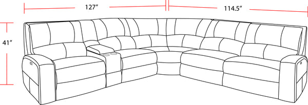 Swift - Twilight 6 Piece Modular Power Reclining Sectional with Power Adjustable Headrests