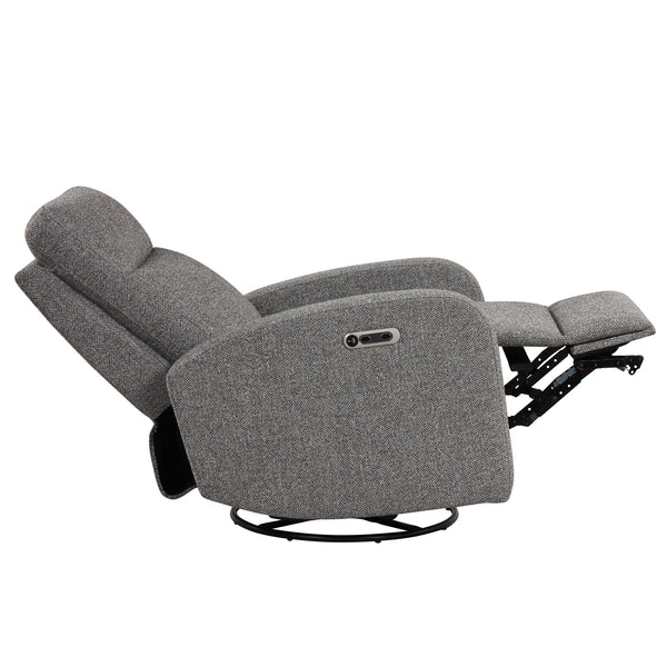 Thriller - Natural Beauty Grey Power Swivel Glider Recliner Two Pack