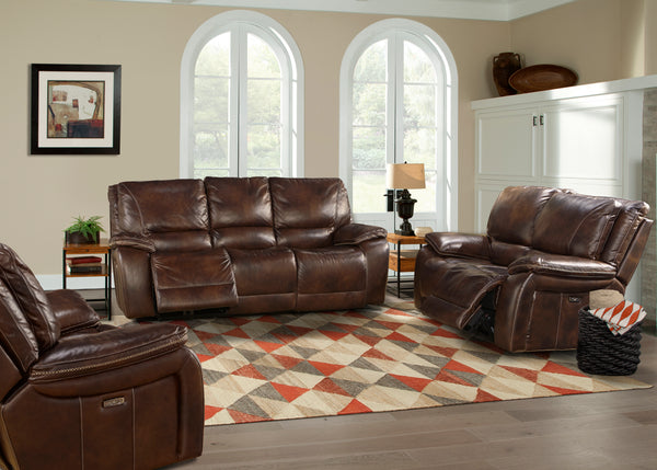 Vail - Burnt Sienna Power Reclining Sofa Loveseat and Recliner