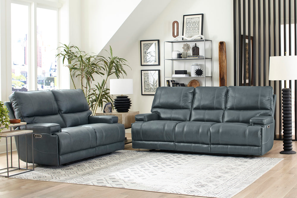 Whitman - Verona Azure - Powered By Freemotion Cordless Power Reclining Loveseat