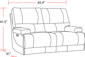 Whitman - Verona Linen - Powered By Freemotion Cordless Power Reclining Loveseat