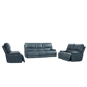 Whitman - Verona Azure - Powered By Freemotion Power Reclining Sofa Loveseat and Recliner