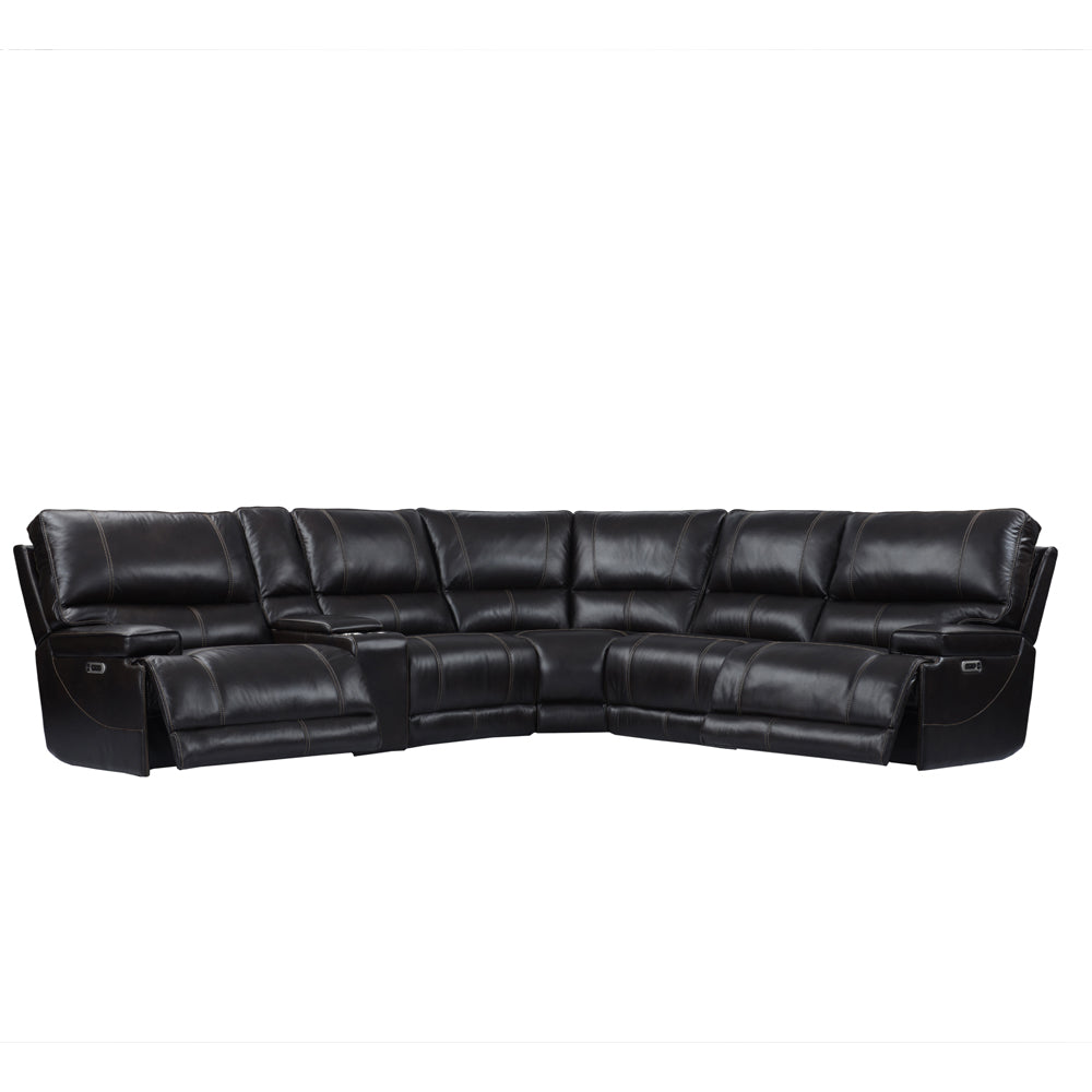 Whitman - Verona Coffee - Powered By Freemotion 6 Piece Modular Power Reclining Sectional with Power Adjustable Headrests