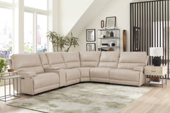 Whitman - Verona Linen - Powered By Freemotion 6 Piece Modular Power Reclining Sectional with Power Adjustable Headrests