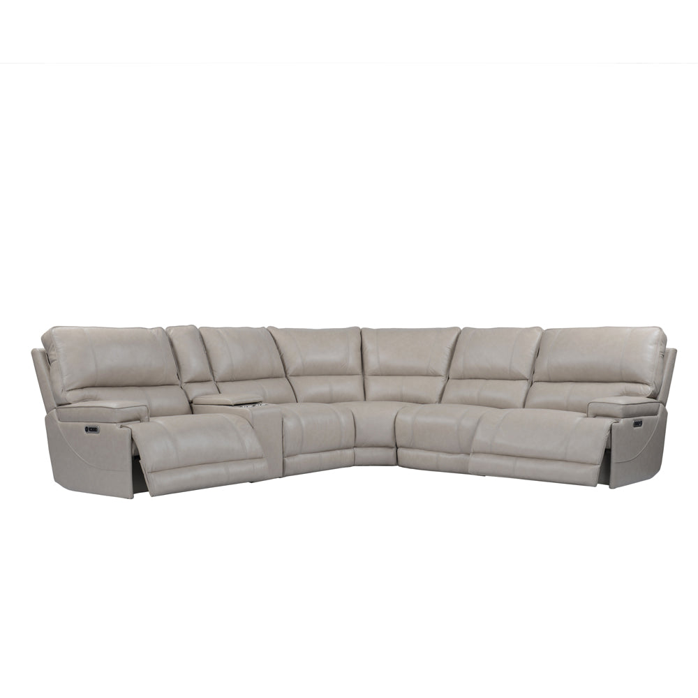 Whitman - Verona Linen - Powered By Freemotion 6 Piece Modular Power Reclining Sectional with Power Adjustable Headrests