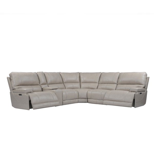 Whitman - Verona Linen - Powered By Freemotion 6 Piece Modular Power Reclining Sectional with Power Adjustable Headrests