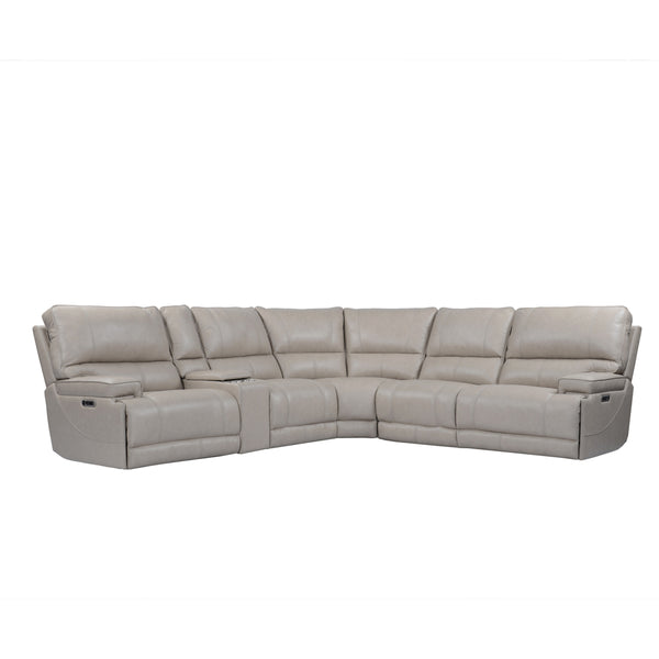 Whitman - Verona Linen - Powered By Freemotion 6 Piece Modular Power Reclining Sectional with Power Adjustable Headrests