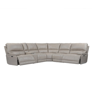 Whitman - Verona Linen - Powered By Freemotion 6 Piece Modular Power Reclining Sectional with Power Adjustable Headrests