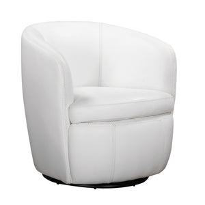 Barolo - Snow 100% Italian Leather Swivel Club Chair Two Pack