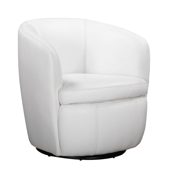 Barolo - Snow 100% Italian Leather Swivel Club Chair Two Pack