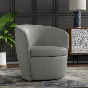 Barolo - Steamboat Ice 100% Italian Leather Swivel Club Chair Two Pack