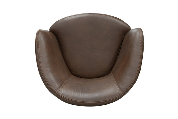 Barolo - Vintage Brown 100% Italian Leather Swivel Club Chair Two Pack