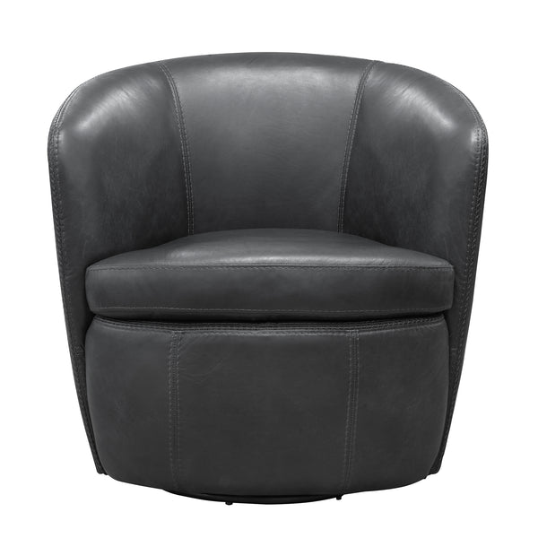 Barolo - Vintage Slate 100% Italian Leather Swivel Club Chair Two Pack