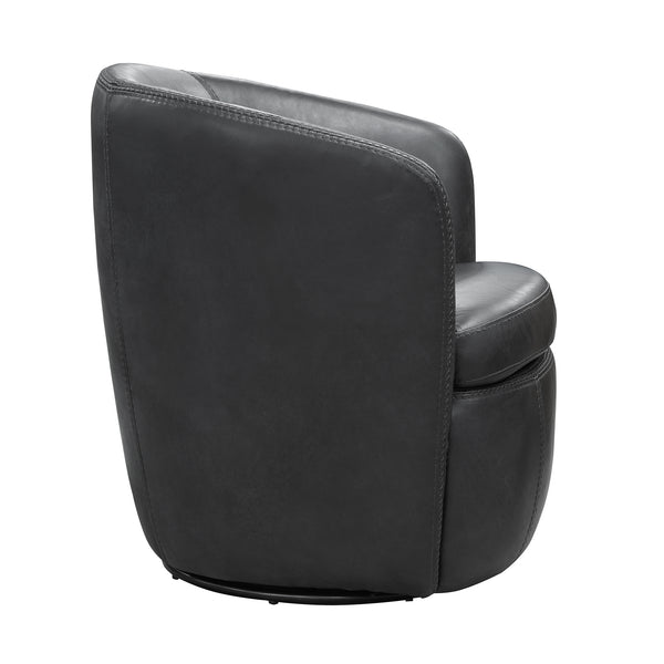 Barolo - Vintage Slate 100% Italian Leather Swivel Club Chair Two Pack