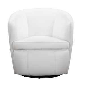 Barolo - Snow 100% Italian Leather Swivel Club Chair