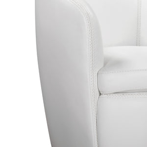 Barolo - Snow 100% Italian Leather Swivel Club Chair