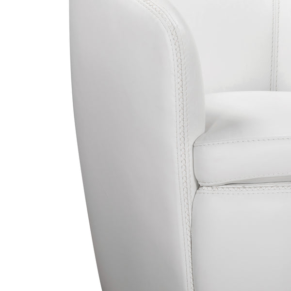 Barolo - Snow 100% Italian Leather Swivel Club Chair