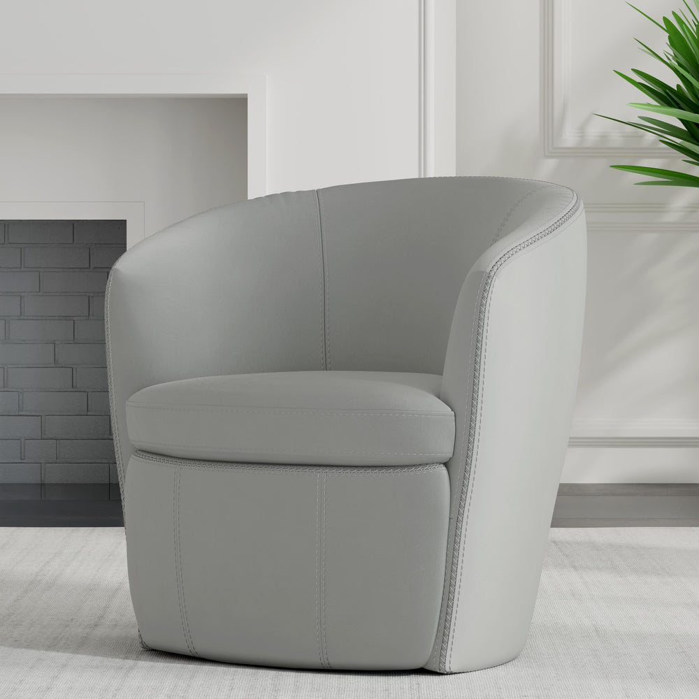 Barolo - Steamboat Ice 100% Italian Leather Swivel Club Chair