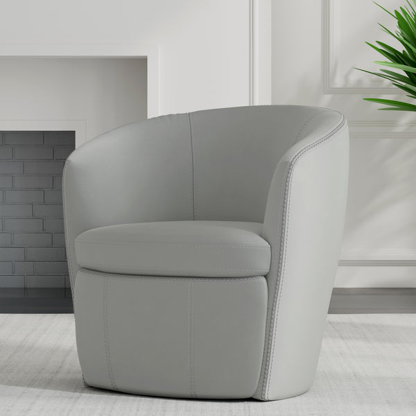Barolo - Steamboat Ice 100% Italian Leather Swivel Club Chair