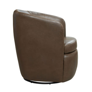 Barolo - Vintage Brown 100% Italian Leather Swivel Club Chair