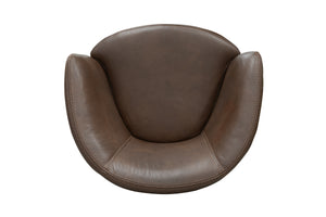 Barolo - Vintage Brown 100% Italian Leather Swivel Club Chair