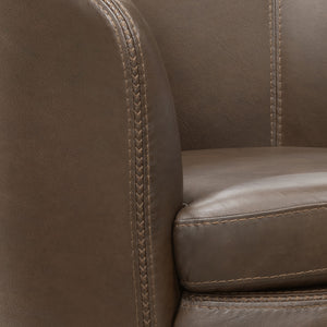Barolo - Vintage Brown 100% Italian Leather Swivel Club Chair