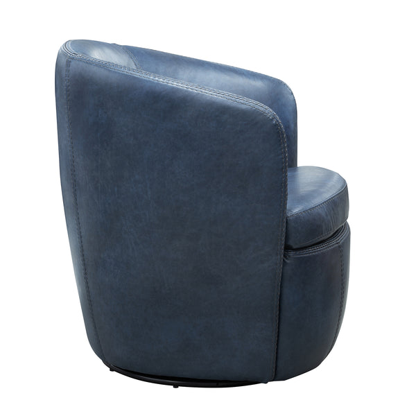 Barolo - Vintage Navy 100% Italian Leather Swivel Club Chair