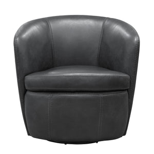 Barolo - Vintage Slate 100% Italian Leather Swivel Club Chair