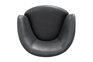 Barolo - Vintage Slate 100% Italian Leather Swivel Club Chair