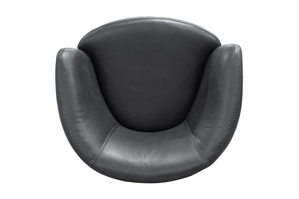 Barolo - Vintage Slate 100% Italian Leather Swivel Club Chair