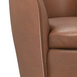 Barolo - Vintage Whiskey 100% Italian Leather Swivel Club Chair