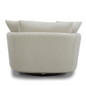 Boomer - Utopia Sand Large Swivel Chair with 2 Toss Pillows