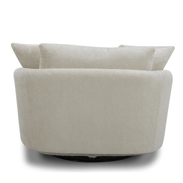 Boomer - Utopia Sand Large Swivel Chair with 2 Toss Pillows