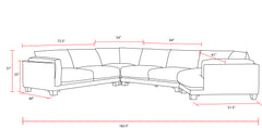 Escape - Mirage Mist 4 Piece Modular Sectional